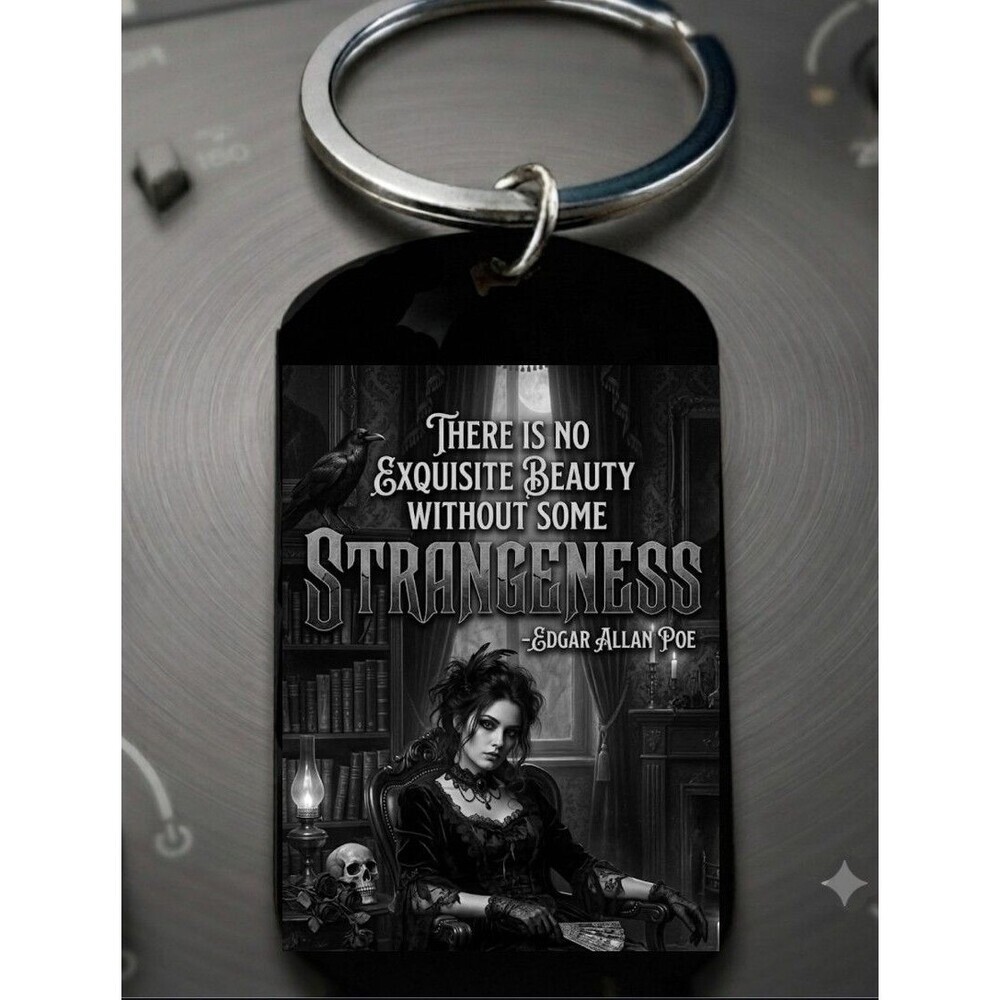 Famous Quote Dark Art Hot Stainless Steel Keychain Handmade Gothic Horror Artist